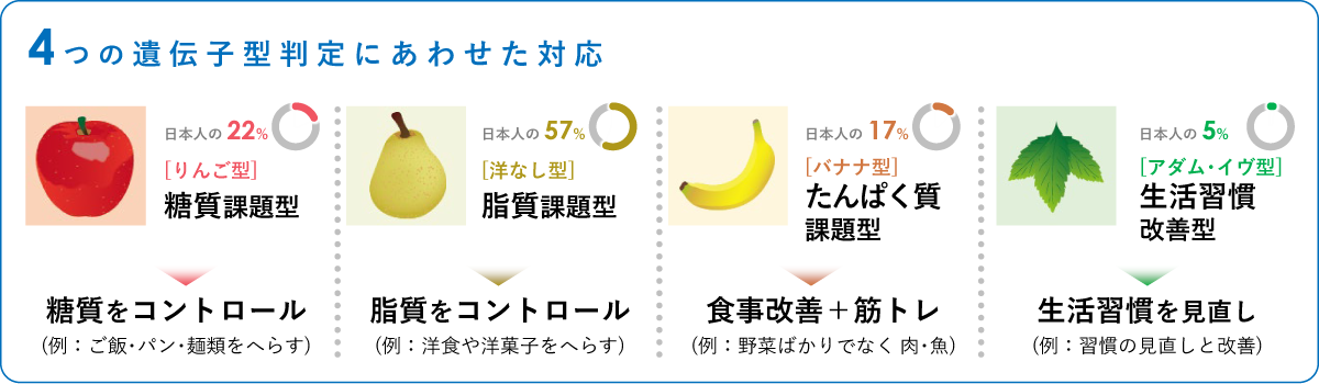 検査キットで肥満タイプを判定